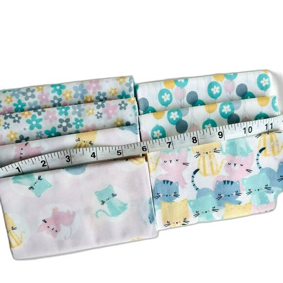 7 FQ Pastel Paws Kitty Cat Fat Quarter Bundle Cotton - Fabric Additions - Picture 2 of 2